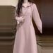Women's European Style French Pink Hooded Dress Long Sleeved Gentle Style Sweatshirt Dress for Early Autumn/Winter 2024 New Arrival_ecoleips.com