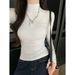 ng2510292 Spicy Girl Waist-Cinching Long Sleeve T-Shirt For Women 2025 Spring And Autumn New High Neck Slim Fit Versatile Base_ecoleips.com