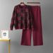 Jacquard Knit Sweater & Wide-Leg Pants Set – Stylish Casual Outfit For Women_ecoleips.com