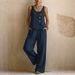 Women's Sleeveless Casual Jumpsuit Set Urban Chic Comfortable Everyday Wear_ecoleips.com
