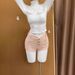 Women's High Waist Slimming Denim Shorts Pink Single Breasted Slim Straight Leg Hot Pants Versatile Spring Summer Hot Girl Style_ecoleips.com