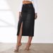 Women's Clothing Retro Non Elastic Half Length Denim Skirt Women's Mid Length Slit Half Skirt_ecoleips.com