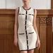 Women's Clothing Sexy Dress Knitted Skirt Pearl Button Sleeveless Vest Short Skirt_ecoleips.com