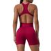 Women's High Waisted Yoga Bodysuit - Seamless Workout Shorts With Butt Lifting & Back Support Breathable Gym Outfit Compression Fitness Wear_ecoleips.com