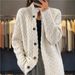Pure Base Cardigan, Autumn And Winter Sweater, Sweater, Knitted Twist, Korean Version Versatile Top, Women's Jacquard_ecoleips.com