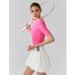 2025 Summer Outdoor Sports Tennis Suit Tight Short Sleeve Fluffy Pants Skirt High Elastic Shaping Yoga Suit Women_ecoleips.com