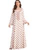 Verve Women's Fashion Embroidered Long Chiffon V-neck Muslim Dress_ecoleips.com