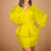Women's Clothing Temperament Commuter Puff Sleeve Top Hip Skirt Suit_ecoleips.com