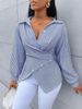 New Spring And Summer Fashion Sexy Versatile Striped Long Sleeve Women's Shirt_ecoleips.com