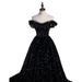 Women's Clothing Off-Shoulder Sequin Evening Dress – French-Inspired Glittering Performance Gown For Soprano, Host & Black Wedding (XS-XXXL)_ecoleips.com