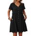 Women's Flowy Boho Summer Dress With V-Neck And Ruffle Sleeves For Beach Vacation, Holiday, Casual Wear_ecoleips.com
