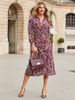 Women's Printed Button Twist-Fit Long-Sleeved Dress For Autumn And Winter_ecoleips.com