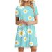 Floral Print Short Dresses For Women Elegant Mini Dress Woman Short Sleeve Vintage Dress Summer 2022 New Fashion Casual Clothing_ecoleips.com