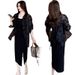 【Woodpecker】Fashion Black Sunscreen Cardigan For Women 2025 Summer New Elegant Strap Dress Two-Piece Set_ecoleips.com