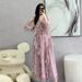 2026 New Summer European Court Style V-neck Sweet Princess Fairy Dress With Ruffled Hem And Long Skirt_ecoleips.com