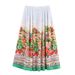 Women's Clothing Hot Selling Printed Knot Top + Printed Cape Style Midi Skirt_ecoleips.com