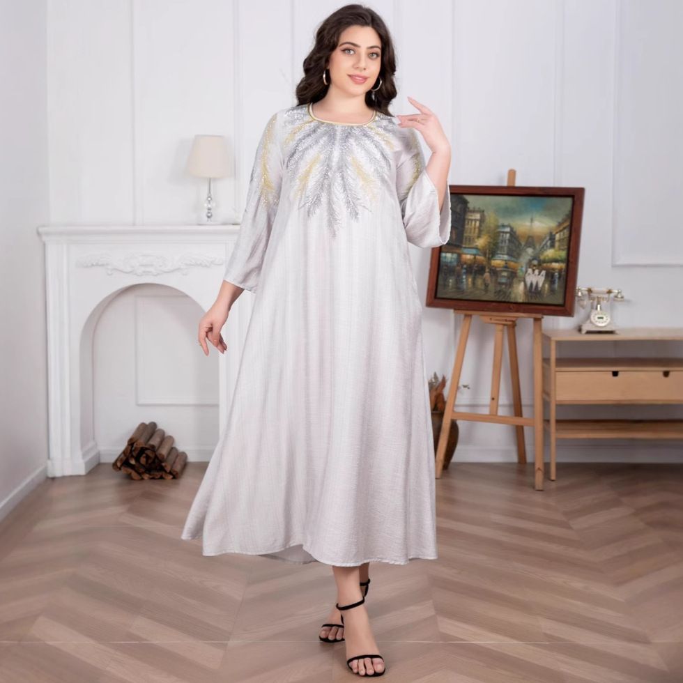 Women's Clothing New Evening Dress Muslim Dress Large Size_ecoleips.com