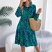 2026 Spring/Summer European And American Casual Loose Fit Color-Block Leopard Print Long Sleeve Shirt Dress_ecoleips.com