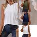 Women's Pleated round Neck Sleeveless Vest Spring Summer New Arrival Hot Selling Casual Top_ecoleips.com