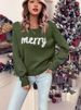 girl European And American Cross-Border Christmas 2025 New Style Letter Knitted Sweater Women's Round Neck Long Sleeve_ecoleips.com