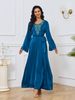Women's Muslin Robe New Beaded Temperament Slim Dress_ecoleips.com