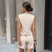 Women's Spring/Summer European American Style Commuter Mature Sleeveless Cardigan Vest Shorts Set_ecoleips.com