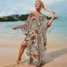 Women's Beach Cover Up Dress - Lightweight Long Robe With Zebra/Leopard Print, Sun Protection, Swimwear Cover, Plus Size, 100% Cotton_ecoleips.com