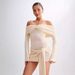 Women's Clothing Dress Knitted One Shoulder Sweater Dress Sexy Slim Fitting Long Skirt Translucent_ecoleips.com