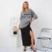 "Bottoms Missing" Trend Design, Hong Kong Style Print, 100% Pure Cotton, Short-sleeved, Washed Gray, Vintage, Loose Fit,_ecoleips.com