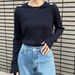 Women's Clothing Women's Off-Shoulder Round Neck Ribbed Knit Base Layer Top Long Sleeves Slim Fit For Commuting Spring Autumn Design_ecoleips.com
