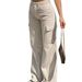 Women's High-Waisted Slimming Straight Leg Pants Casual Autumn Cargo Long Trousers With Pockets Street Style Inspired_ecoleips.com