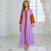 Purple And Orange Patchwork Hooded Handmade Rhinestone Robe Dress_ecoleips.com
