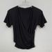Women's Cross Front Low Cut V-Neck Slim Fit Cropped Tee, Convertible Backless Two-Way Stretch Top In Black And Gray_ecoleips.com