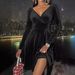Women's Clothing 2025 Spring And Autumn Christmas Long Sleeve V-neck Dress_ecoleips.com