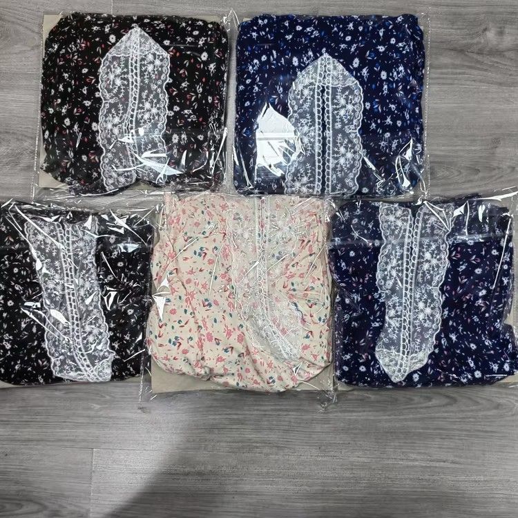 New Ethnic Style Lace Zipper Scarf Long Sleeve Set Abaya Muslim Women Floral Prayer Dress_ecoleips.com