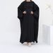 Women's Clothing Modest Abaya Dress Turkish Modest Two-Piece Set – Elegant Solid Color Long Dress With Batwing Sleeves (S-XXL,,Middle East Style)_ecoleips.com