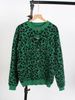 Women's Clothing Loose Knit Sweater Cardigan With Leopard Print - Long Sleeve Round Neck Oversized Pullover For Autumn Winter (Beige, Black, Khaki)_ecoleips.com