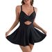 2025 European And American New Conservative Slim Tight Cross Strap Bikini Swimsuit Female One Piece Hot Sale_ecoleips.com