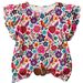 Women's Floral Print Casual Shirt Blouse With Ruffle Sleeves | Elegant Breathable Short Sleeve Top For Spring Summer_ecoleips.com