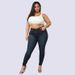 Women's Clothing Plus Size Fashion High Stretch Denim Small Leg Pants_ecoleips.com
