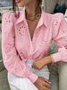 Women's Clothing Casual Loose Fashion Hollow Puff Sleeve Cardigan_ecoleips.com