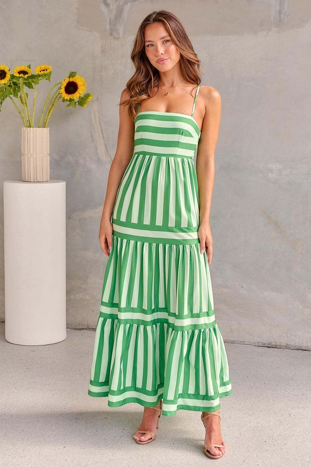 S32235 European And American Foreign Trade Cross-border Women's Clothing Striped Patterned Printed Strapless_ecoleips.com