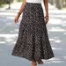 cross-border Women's Floral Print Printed Umbrella Skirt, European American Fresh And Sweet Skirt_ecoleips.com