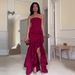2024 Summer New European And American Cross-Border Women's Clothing Elegant Design Ruffle Trim Mermaid Long Dress_ecoleips.com