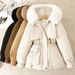 2027 Winter Fashion Parkas Women Drawstring Waist Slim Fit Fur Keep Warm Zipper Hooded Integrated Cotton-Padded Jacket M-3XL_ecoleips.com