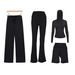 Women's Clothing Women's Slim Fit Jacket Four Piece Set With Flared Pants Cropped Pants Straight Leg Pants And Stretch Jacket_ecoleips.com