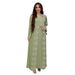 Modest Abaya Dress Embellished Dress With Detachable Belt – Long Sleeve Chiffon Maxi Dress Elegant Evening Gown With Crystal Stones_ecoleips.com