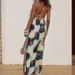 Women's Floral Print Maxi Dress Backless Halter Neck Sling Style High Waist Draped Neckline Summer Vacation Dress_ecoleips.com