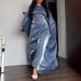 Voya Voya European American Foreign Trade Women's Clothing Cross-border Autumn Round-neck Shimmering Robe With Bat Sleeves,_ecoleips.com