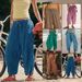 Women's Clothing Striped Straight Leg Pants Elastic Waist Cropped Pleated Breathable Casual Bottoms For Spring Autumn_ecoleips.com